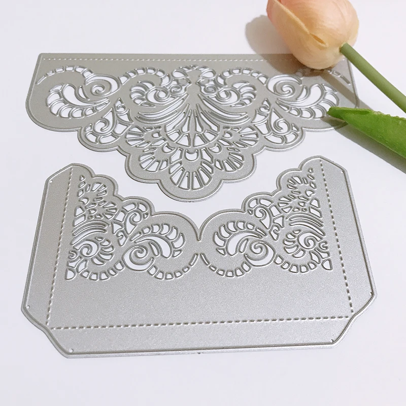 Koronki krawędzi ramki metalowe wykrojniki szablony dla DIY Scrapbooking dekoracyjne wytłaczanie rzemieślnicze Die Cutting zaproszenie na ślub