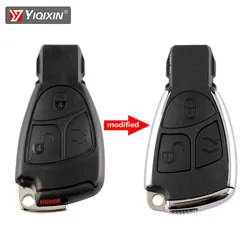 YIQIXIN 3 düğmeler akıllı uzaktan araba anahtarı kabuk Fob 433Mhz Mercedes Benz A B C E S ML CLK CL sınıf W203 W204 W210 W211 W212