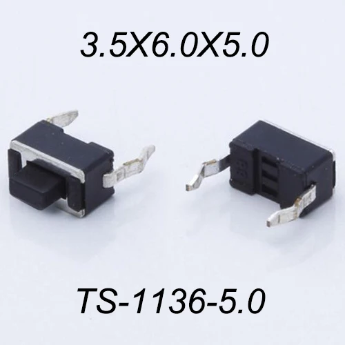 50PCS Black Push Button Switch Momentary Tact Button Switch 3X6X5mm/4.3mm DIP /SMT 2Pin 260GF Key Power Button