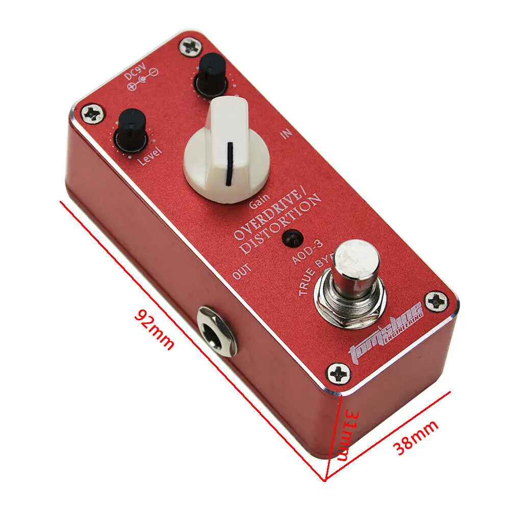 Aroma AOD-3 Overdrive Distortion Guitar Bass Effect Pedal True Bypass Analog 9V Pedal Music Instruments Overdrive Clip