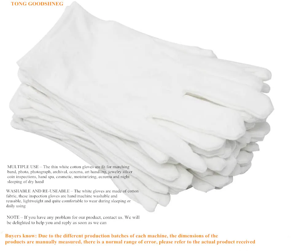 Cotton Gloves,Cotton Gloves Cloth Serving Gloves,Eczema Moisturizing Dry Hands Coin Jewelry Silver Archival Costume Inspection