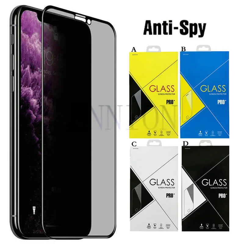 

Anti-Spy 9H Privacy Glass Silk-Screen Protector for iPhone 13 12 pro max mini 11 X Xs Max Xr 8 7 Plus 50pcs retail