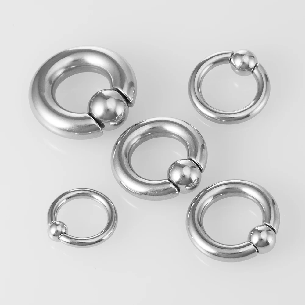 1PC 3-8mm Punk Ear Gauge BCR Ball Closure Nose Septum Ring Jewelry Surgical Steel Ear Piercing Weights Stretcher Expander Unisex