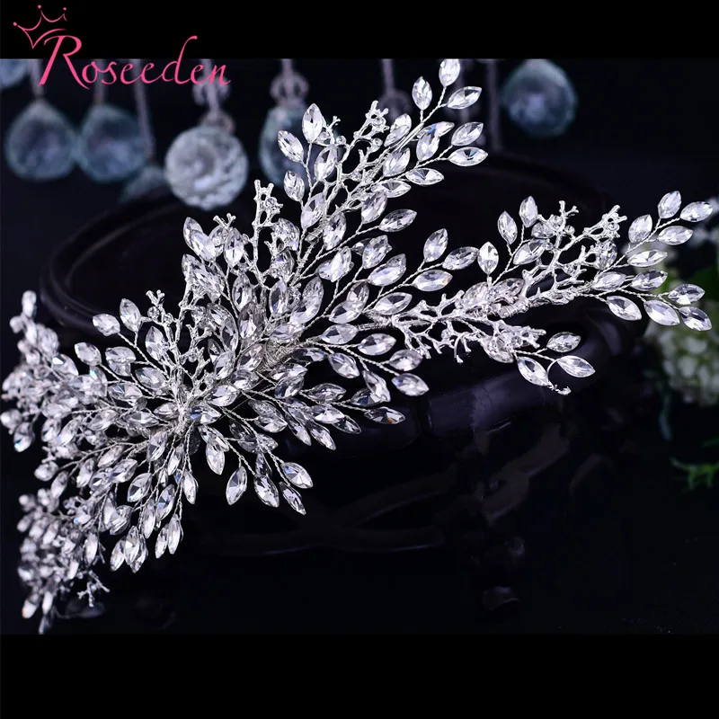 

Trendy Leaf Bridal Headpiece Wedding Hair Combs Women Head Decorative Jewelry RE4134