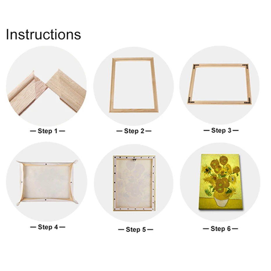 Wooden DIY Picture Photo Frame Kit Accessories Reusable for Diamond Canvas Painting Stretching Mortise Tenon Wall Art Home Decor