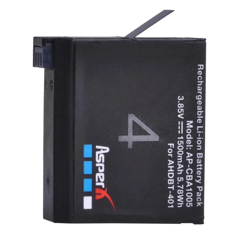 AsperX 1Pcs 3.85V 1500mAh AHDBT 401 AHDBT-401 AHDBT401 Li-ion Digital Camera Battery Bateria for Go Pro GoPro 4 HD Hero 4 Hero4