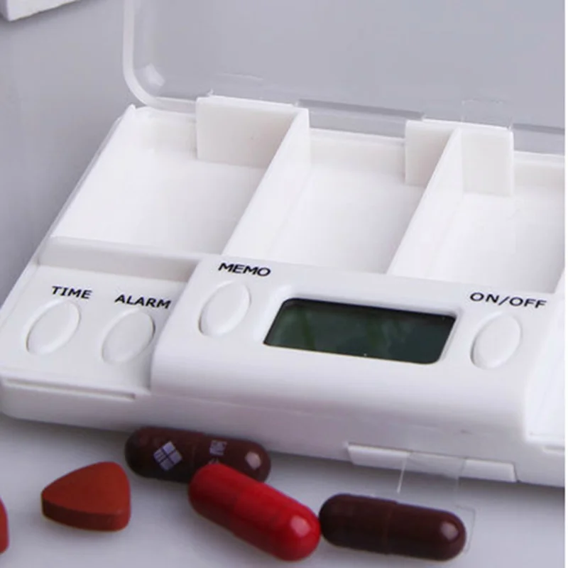 1pc 4 Grid Intelligent Pill Box Electronic Timing Reminder Medicine Boxes Alarm Timer Pills Distributor Organizer Drug Container