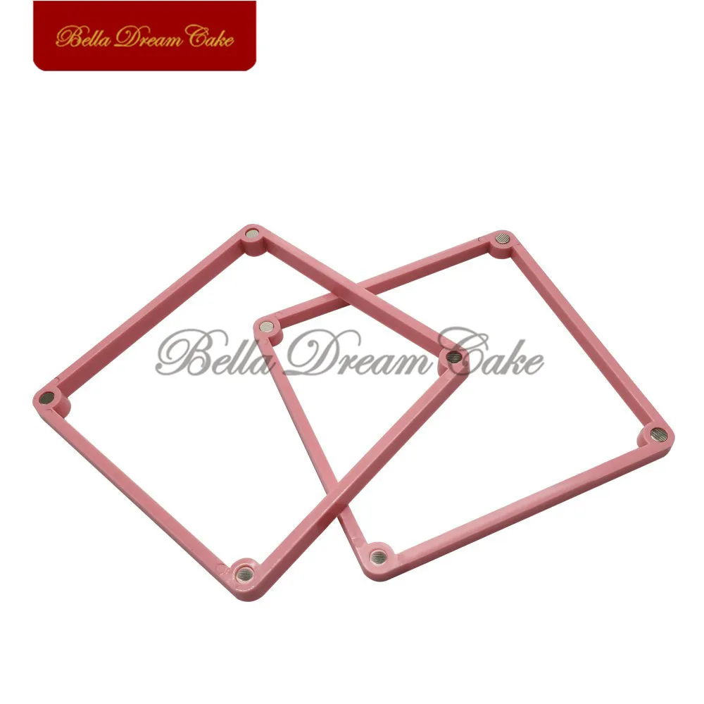 12*12cm Plastic Printing Die Fixed Frame Cake Stencil Fondant Cookies Spray Mold Cake Decoration Tools Baking Accessories