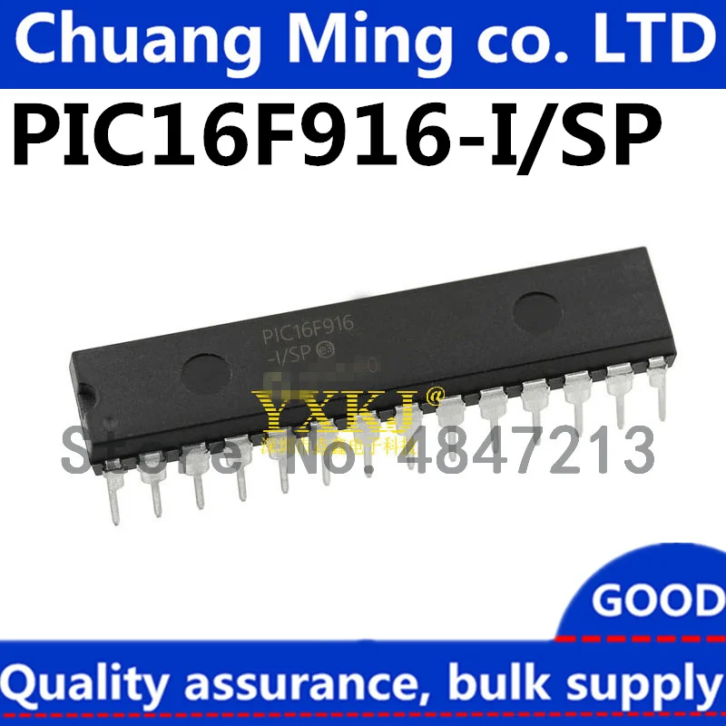 Free Shipping 10pcs/lots PIC16F916-I/SP PIC16F916 DIP-28 New original IC In stock!