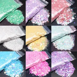 Nail Glitter Powder Sequins 3D Cosmetic Sequins Flakes Powder For Nail Polish Body Face Hair Makeup Manicure Decoration 10ml/jar