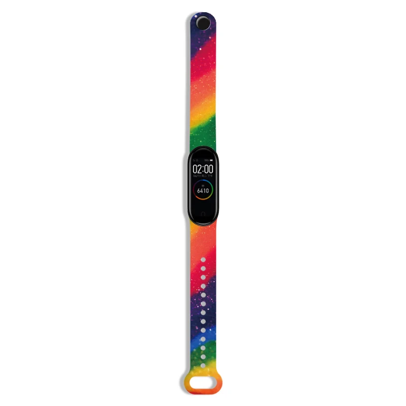 Rainbow Color Silicone strap For Xiaomi Mi band 5 6 4 3 NFC Wristband for mi band 6 5 4 3 replacement smart strap my band 5