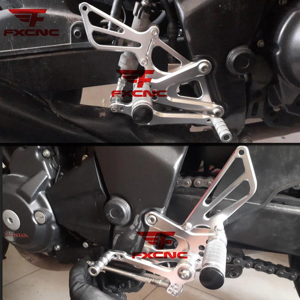 For Honda CBR250R 2010-2016 Motorcycle Rearset Footrest Solid Color Footpeg Rear Set Footrest  Aluminum Adjustable Pedal Footpeg