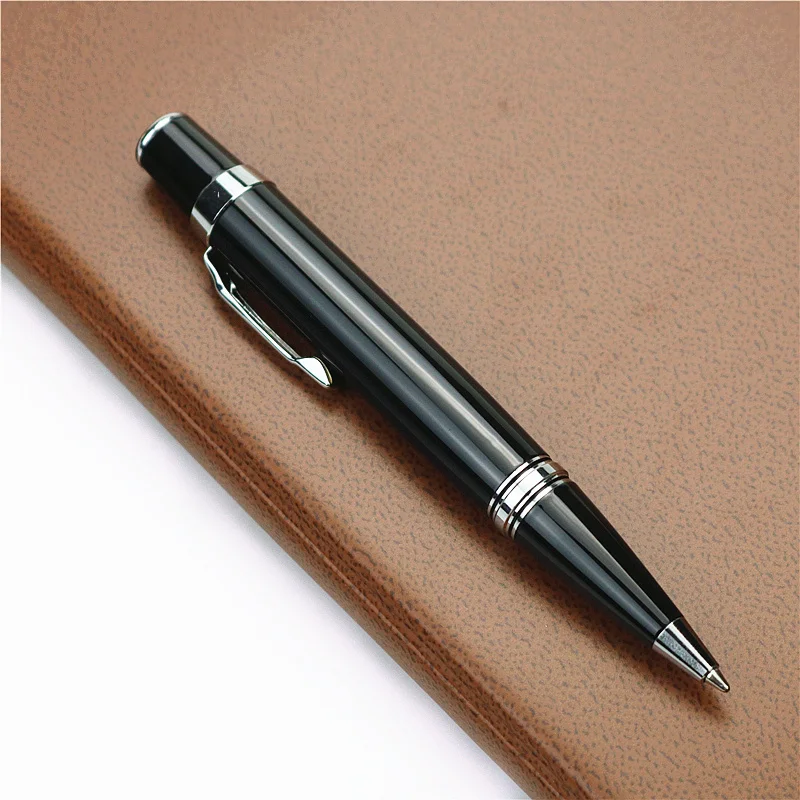 Short metal Ballpoint Pen High-end portable office signature pen Cute rotating refill in and out Spare 0.7mm black and blue core