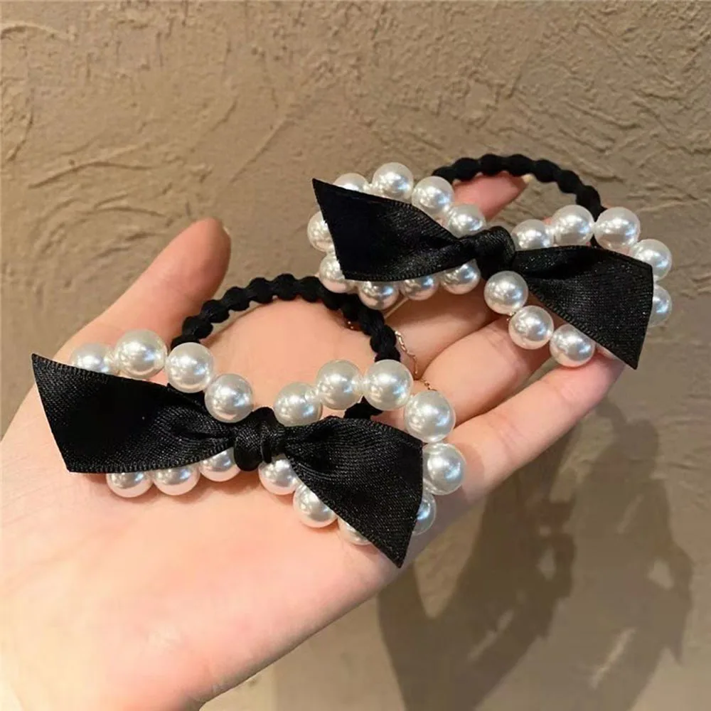 Woman Big Pearl Hair Ties Fashion Korean Style Hairband Scrunchies Girls Ponytail Holders Rubber Band Hair Accessories