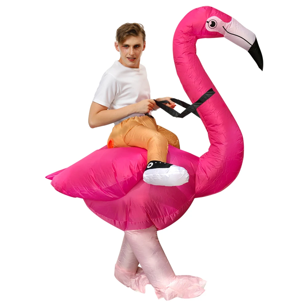 

Hot Inflatable Flamingo Costume Cartoon Animal Mascot Carnival Party Dress Halloween Christmas Cosplay Costumes for Adult