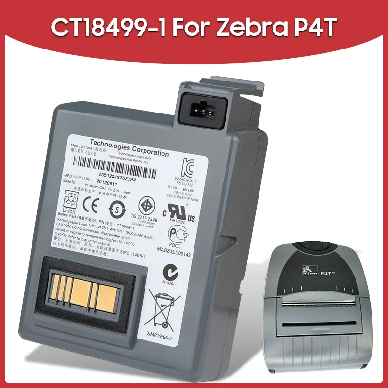 

Оригинальная сменная батарея 3800 мАч CT18499-1 для мобильных принтеров Zebra P4T