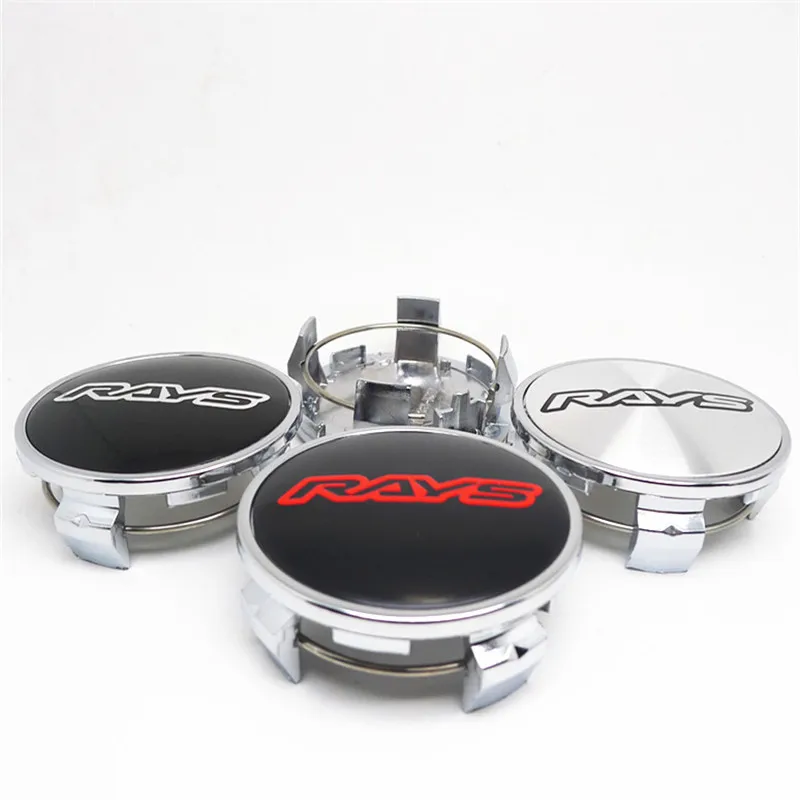 4pcs 62MM Rays Racing Wheel Center Hubs Cap Car Styling Dust Rims Cover Emblem Badge Auto Accessories