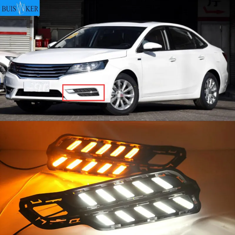 

LED DRL Fog lamp driving lights with Yellow Turn Signal Function For Roewe i6 2017 2018 Daytime running lights