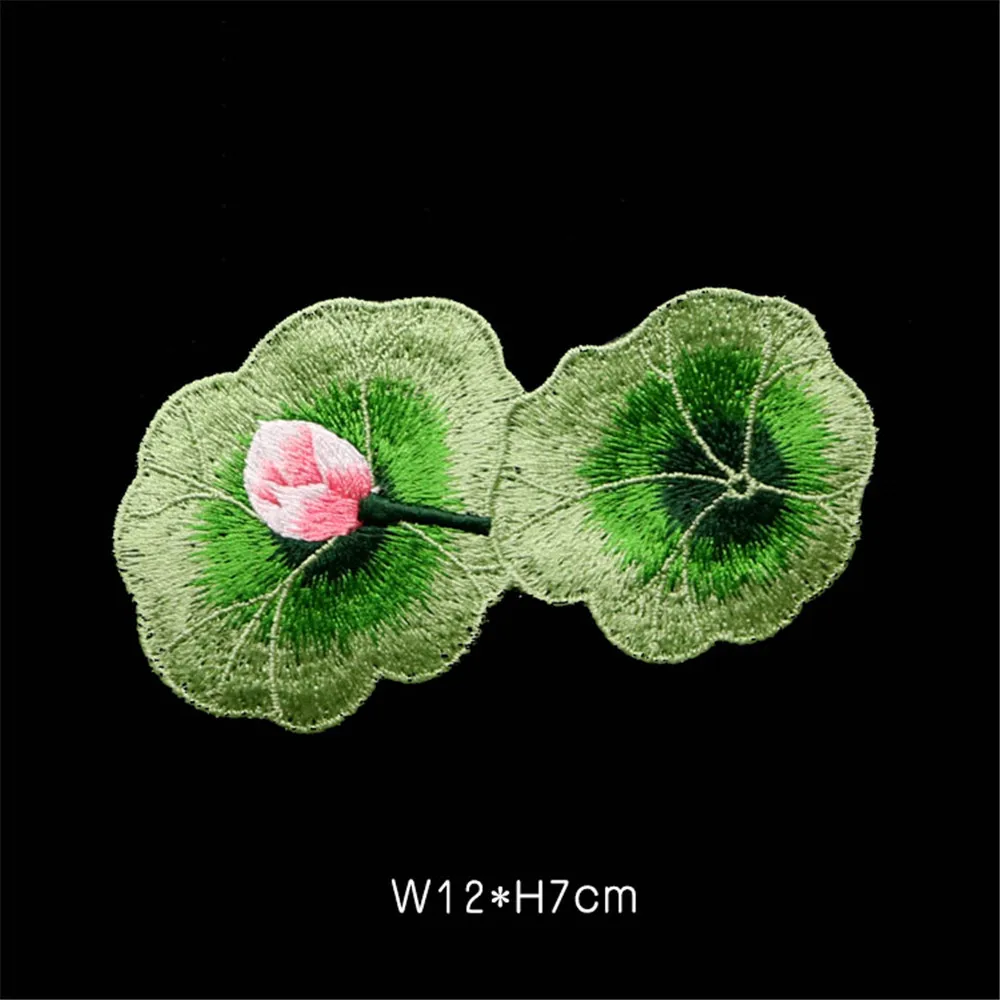 AHYONNIEX Soft Lotus flower Patch Embroidery Sticker Sew on Patches for Clothing Applique Embroidery DIY Clothing Accessories