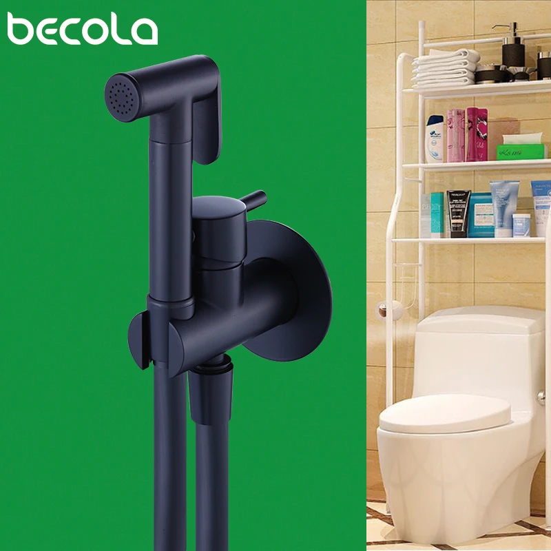 Becola Black/ Antique Douche Kit Hand Held Bidet Sprayer Brass Toilet Bidet Shattaf Copper Valve Jet Set Shower Head