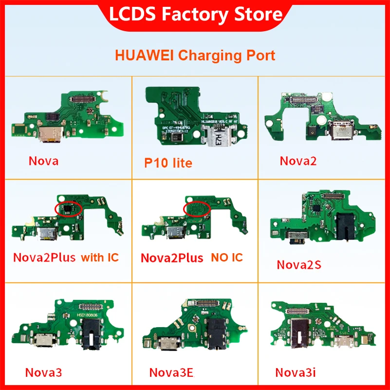 Charging Port Connector Board Parts Flex Cable With Microphone Mic For HuaWei Nova lite P10 lite Nova 2 plus nova3I Nova 2S 3 3E