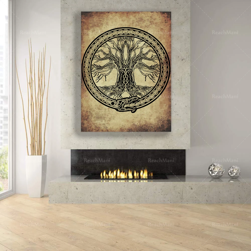 Yggdrasil tree Poster, Nordic Art Print, Hermetic Decor, Pagan Wicca print, Magick Decoration , Esoteric Home Decor