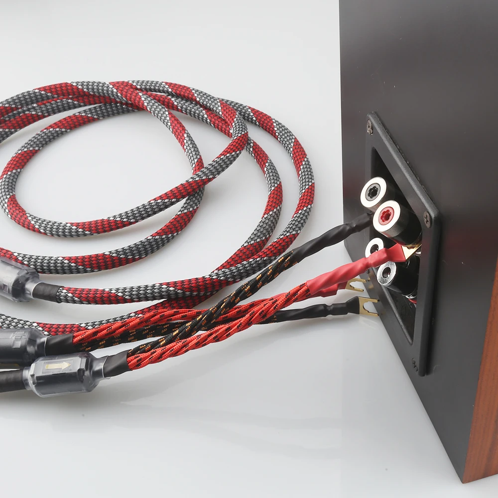 1 ペア無酸素銅 (OFC) オーディオ HiFi スピーカーケーブル HI-FI