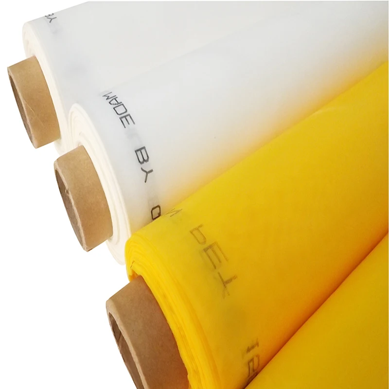 Free Shipping! Polyester Fabric Stretch Mesh for Printing, High Quality, Yellow, 120T-34um-165cm-50mts, 100% Polyester