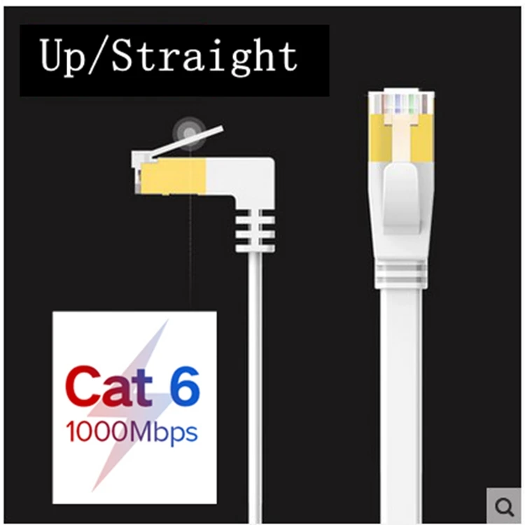 Biały w górę i w dół kabel Ethernet do gięcia Cat6 przewód Lan UTP CAT 6 RJ 45 kabel sieciowy Patch do laptopa Router RJ45 sieć