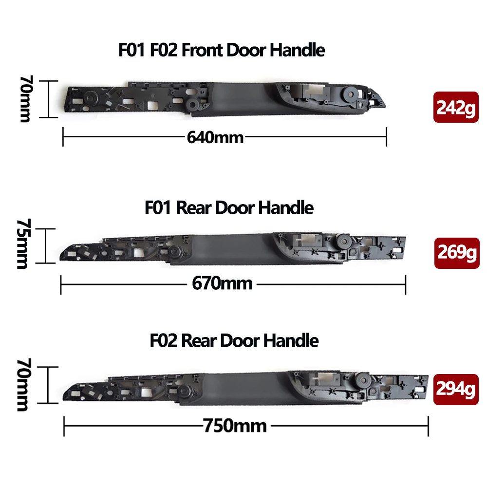 LHD RHD Interior Door Handle Panel Assembly Replacement For BMW 7 Series F01 F02 730 735 740 745 750 760