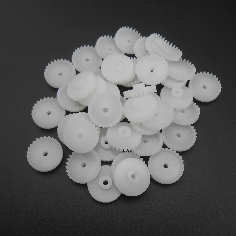 50Pcs 0.5M 26T Plastic Crown Gear 0.5 Modulus 26 Teeth Aperture 2mm 1.95mm Tight Distribution 4.8MM X 14MM Gears NEW C262A FD505