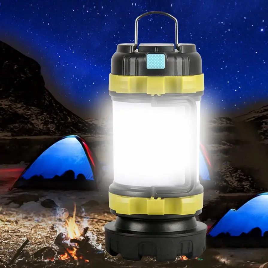 Camping Lantern Outdoor LED Flashlight USB Rechargeable 8000 Lumens Portable Multifunction 4 Modes LED Flash Light Camping Lamp