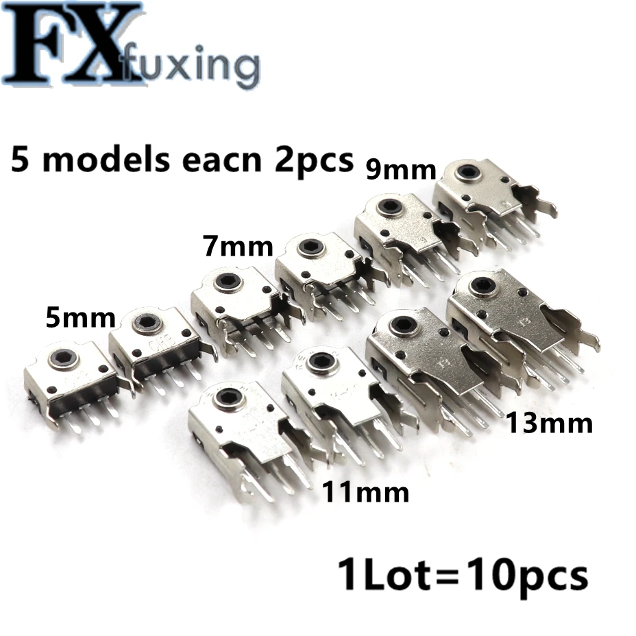 10Pcs 5MM 7MM 9MM 11MM 13MM Mouse Encoder 11mm Wheel Decoder Mouse Navigation Switch Roller Encoder Connector Repair Parts H-5mm