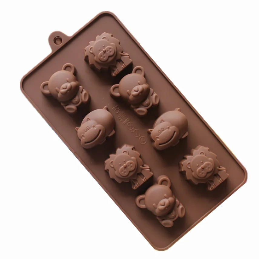 

Silicone Cake Mold for DIY, Bear, Lion, Hippo, Animal, Chocolate, Handmade Soap Making, 8 Small Bear