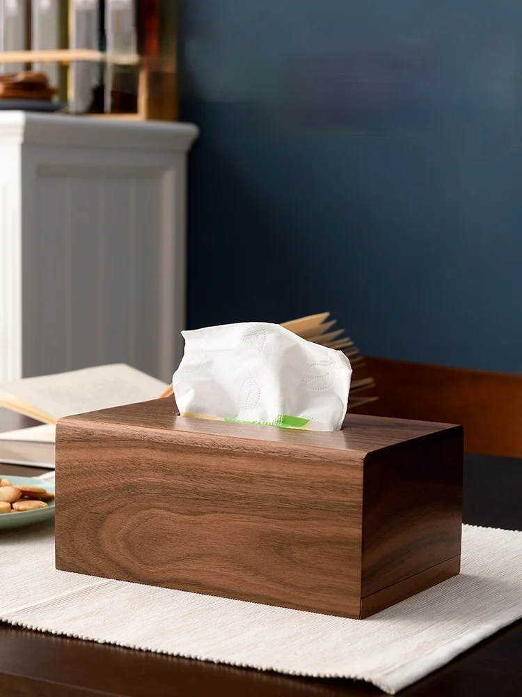 High Quality Wooden Tissue Box Solid Wood Napkin Holder Case Tissue Paper Dispenser Living Room Coffee Table Storage Box Home