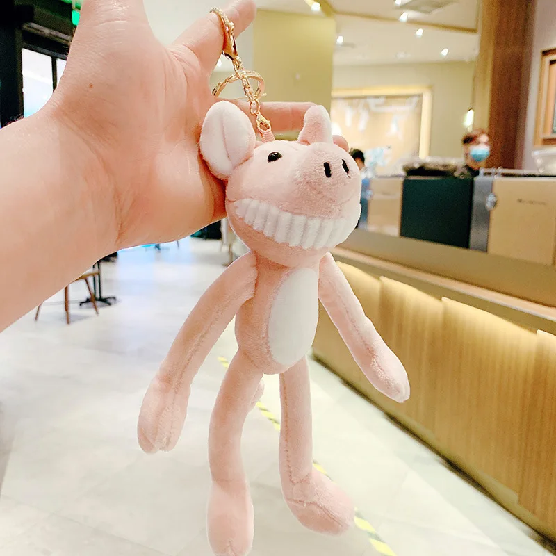 10-20cm Cute Plush Toy Keychain Kawaii Bag and Key Pendant Stuffed Animals Kids Toys Hamster Dinosaur Yoga Pig Frog Shiba