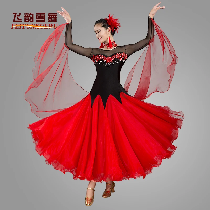 2025 Woman new national standard dance performance dress Modern Dance Dress Adult Waltz show dress 078