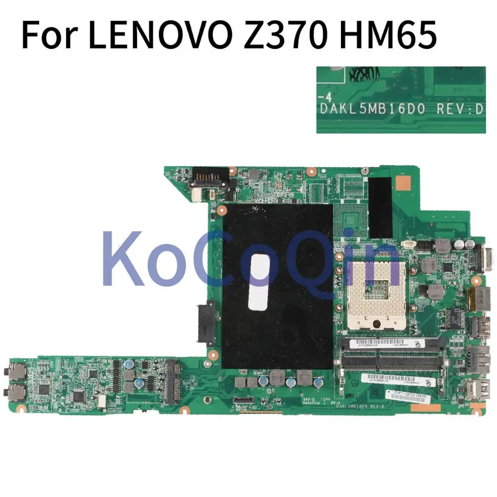 

Материнская плата KoCoQin DAKL5MB16H0 для ноутбука LENOVO Z370, материнская плата DAKL5MB16H0 HM65