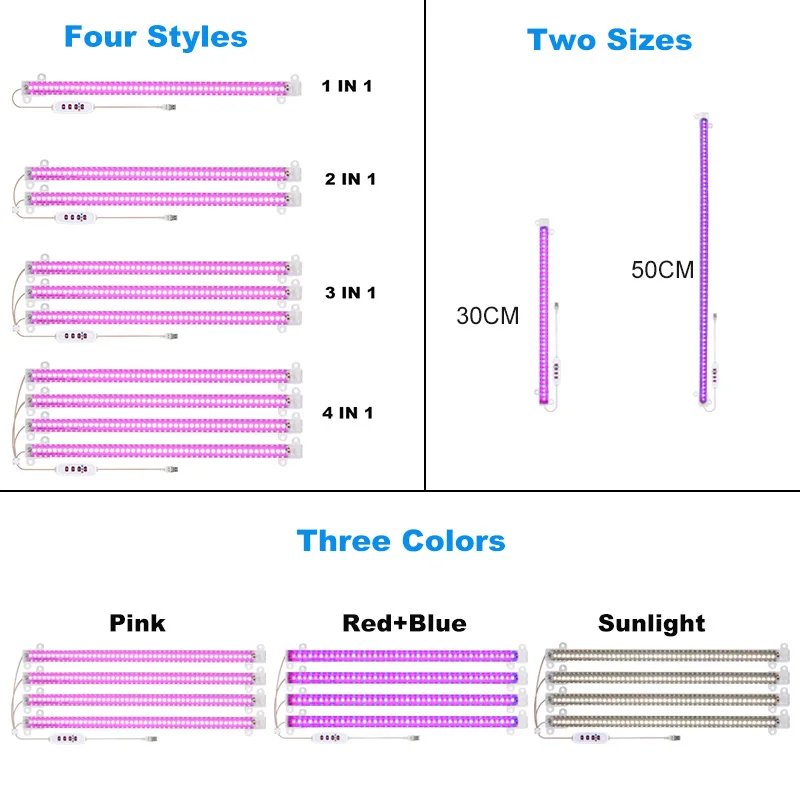 New USB LED Grow Bar Lights for Plants Full Spectrum Phyto Lamp Indoor Plants Veg Flowers Hydroponics Sun LED Growing Lights