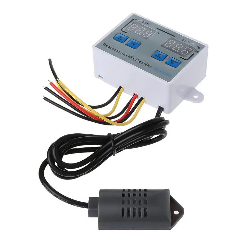 

12VDC 110~220VAC Digital Thermostat Humidity Controller Egg Incubator 10A Direct Output Hygrometer Control