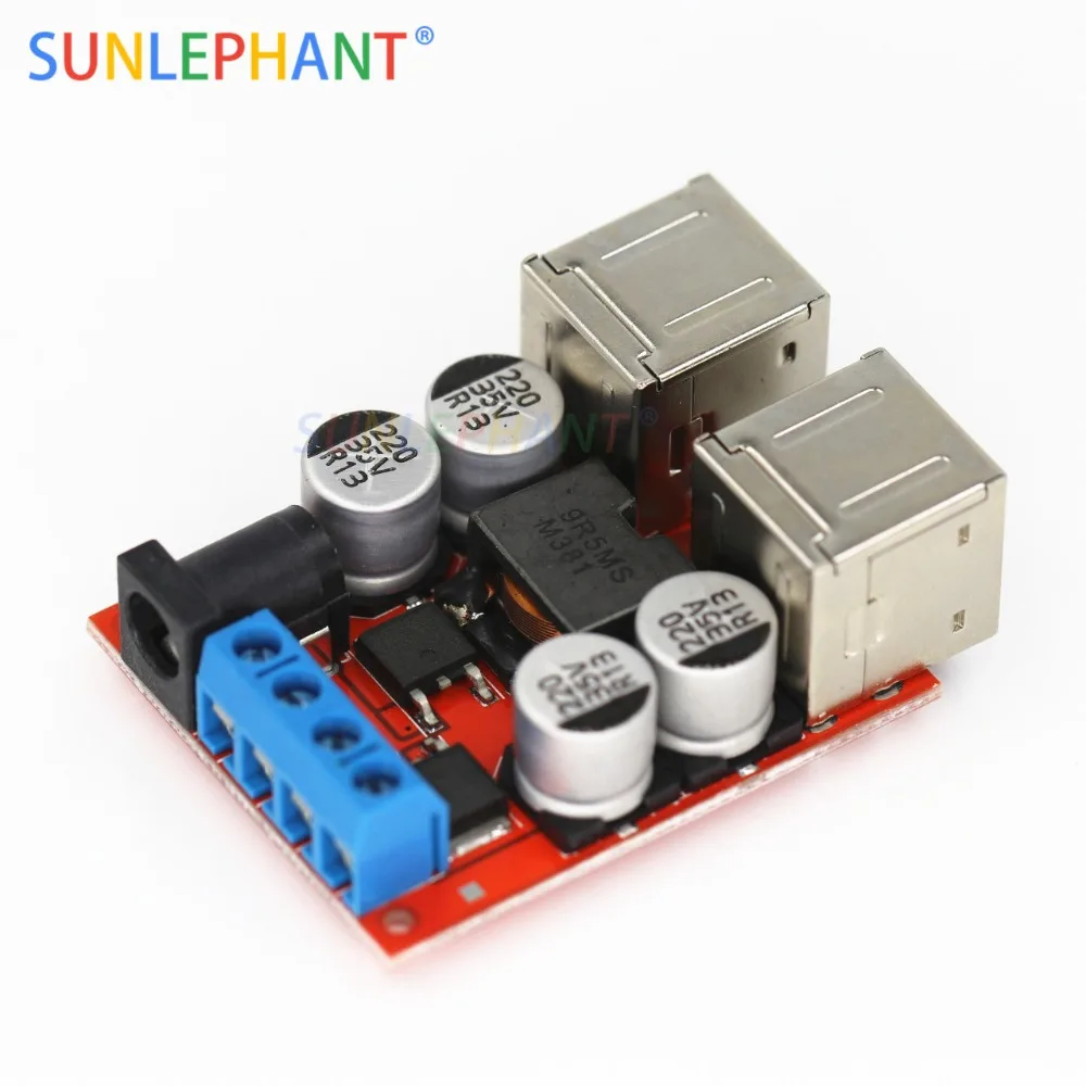 DC-DC Buck Step-down Vehicle Charging Module 8V-35V to 5V 8A 40W 4 Port USB Power Charging Hub Board Distributor Mobile Charger