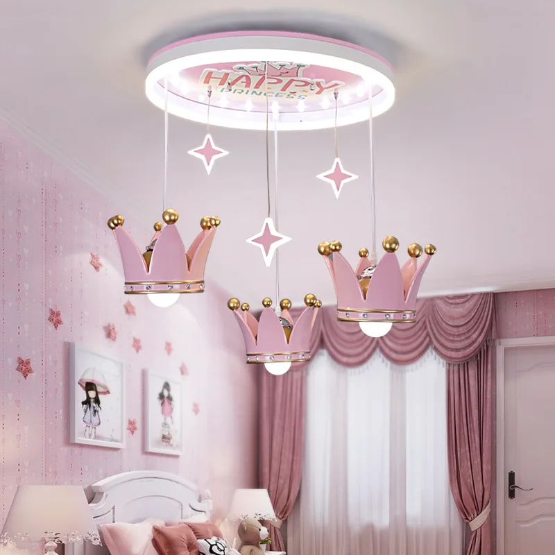 Crown home decoration salon kids bedroom decor led lights for room chandeliers ceiling dining room indoor chandelier lighting