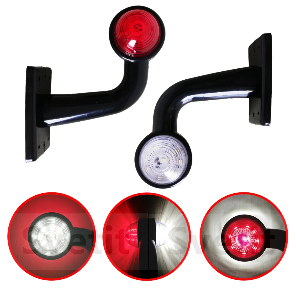 2Pcs Rear LED Lights For Trailer Position Lights 12V 24V Marker Lights For Trucks Red White