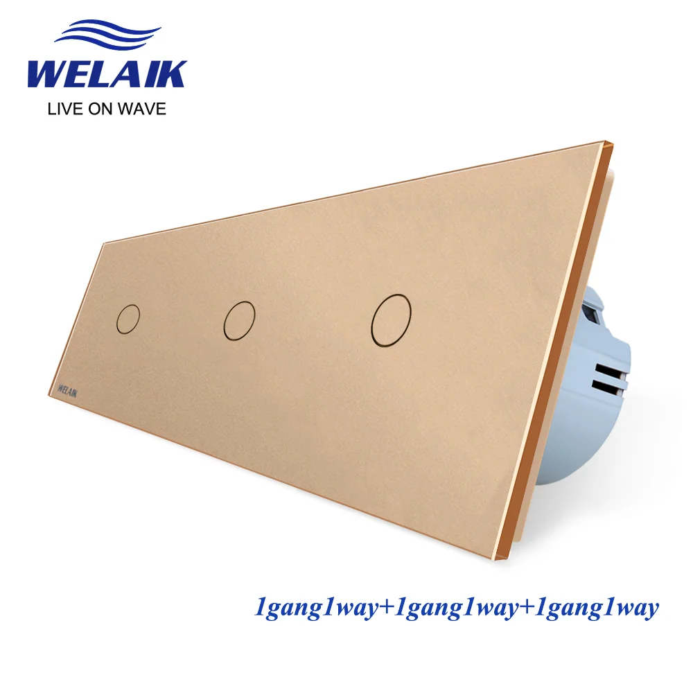 Imagem -04 - Welaik Padrão Europeu da ue Quadro 1000 220 w 1gang1way Vidro de Cristal-painel Led Luz Faixa de Parede Interruptor de Toque v A39111111cw