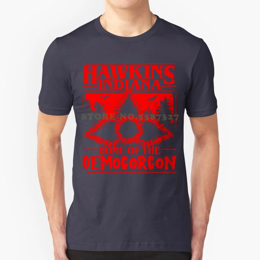 Hot Sale New T Shirt Manateez Men's Hawkins Indiana Home Of The Demogorgon Tee Shirt