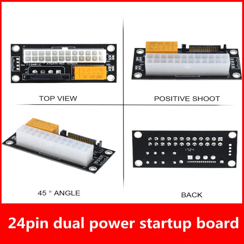 Dual Psu Voeding Riser Kabel ADD2PSU Atx 24Pin Te 4pin Molex Synchrone Connector Adapter Voor Mijnwerker