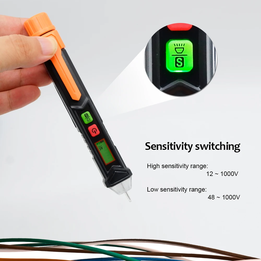 RuoShui-Detector de voltaje de CA sin contacto, medidor con pantalla LCD, alarma de sensibilidad NCV, disyuntor eléctrico, probador de lápiz, 10 Uds.