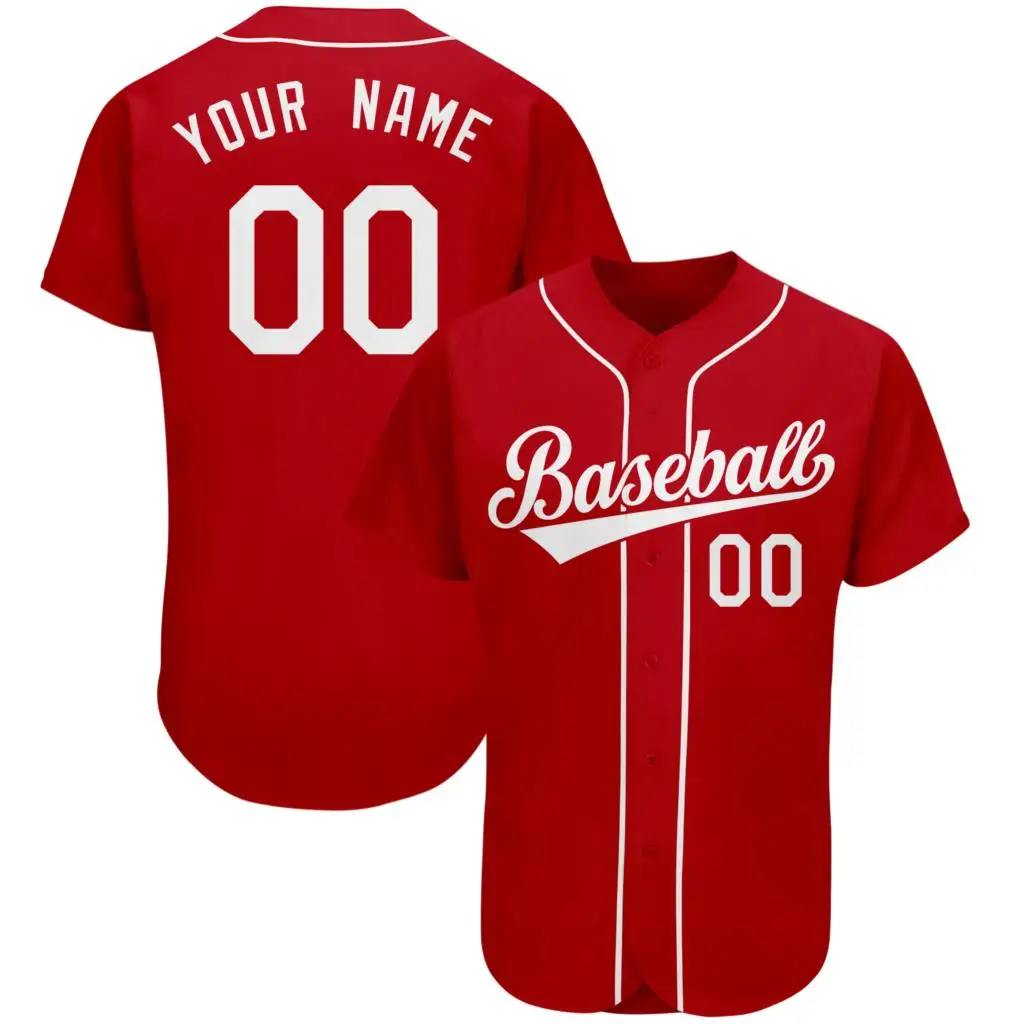 Custom Baseball Jersey Print Team Name Number Button Down Streetwear Hip Hop Casual Playing Men Women Youth