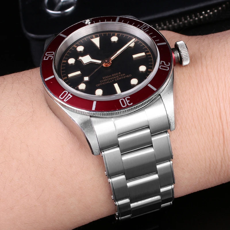 22mm Solid Stainless Steel Watchband For T-udor Black Bay 79830 79730 79220R Heritage Chrono Watch Strap Wrist Bracelet Rivet