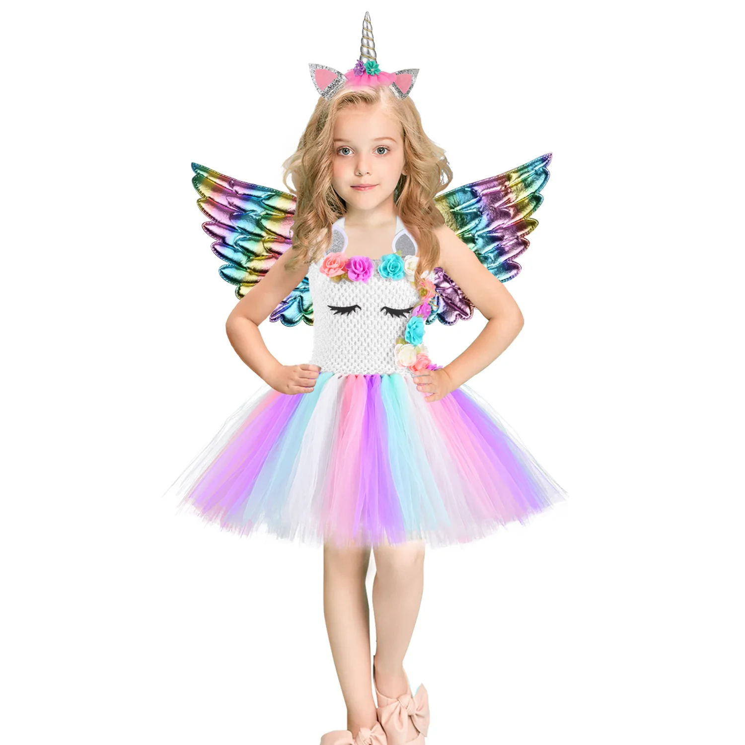 Christmas Unicorn Tutu Dress Sequins Girls Mermaid Ballet Dance Ball Princess Birthday Party Gift Halloween Cat Cosplay Costume